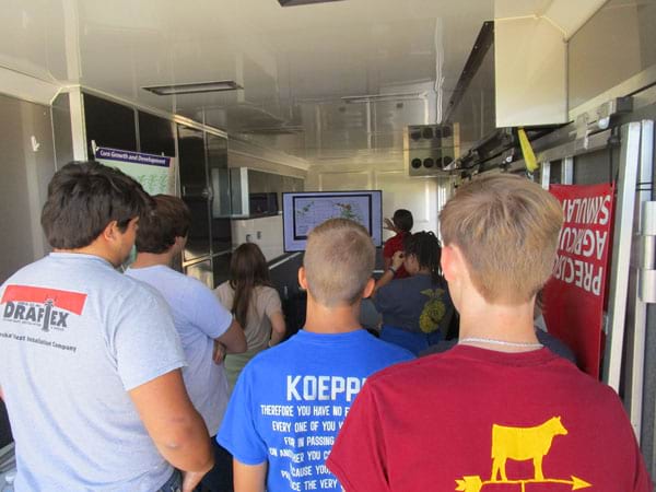 Students training inside ag truck